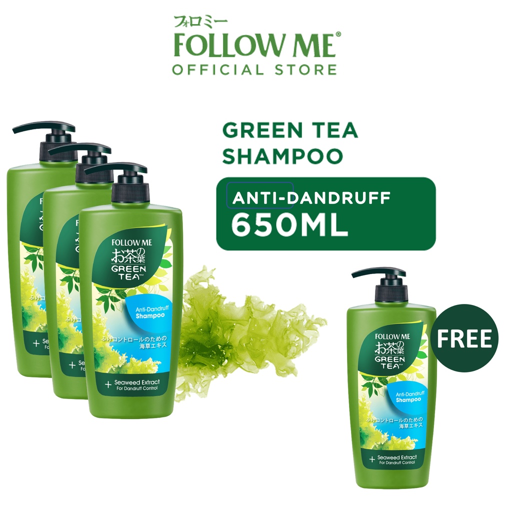 [Buy 3 Free 1] Follow Me Green Tea Shampoo 650ml (AntiDandruff