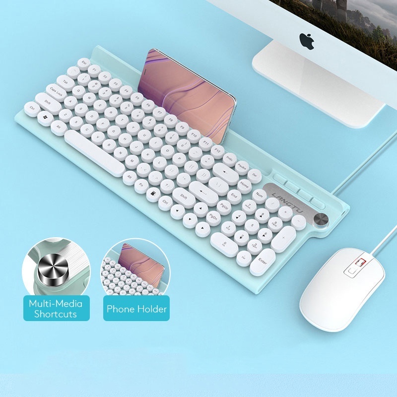 Langtu L3 wired keyboard manipulator feel retro punk keycap keyboard office game USB wired keyboard