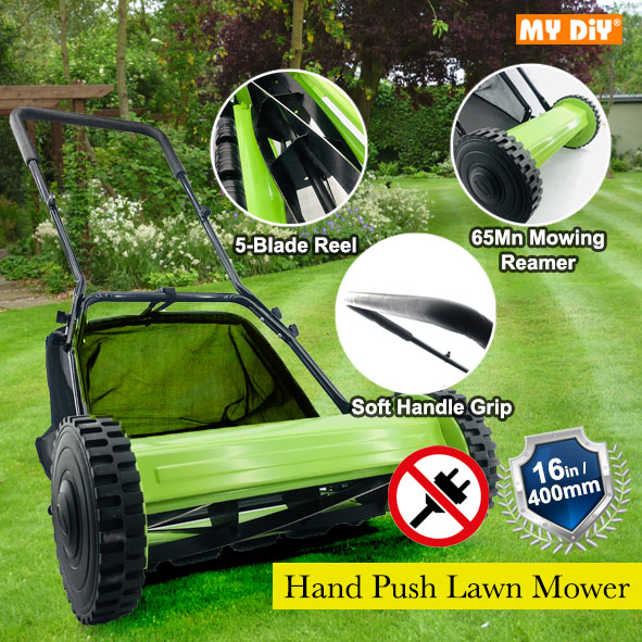FDW Lawn Mower Grass Cutter Machine, With Collection Box (Push Reel Mower,  12mm To 45mm Of Height), Lawn Mower Very