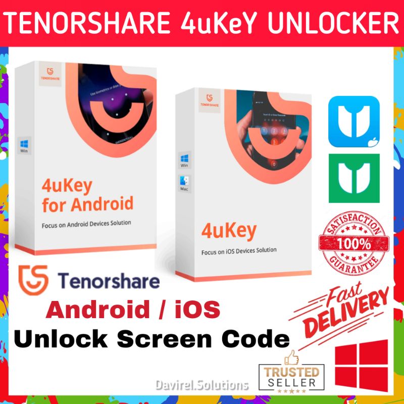 Tenorshare 4Ukey Android Unlocker 2.5 iOS unlocker 3.0 [ Latest Lifetime ]Windows. Shopee