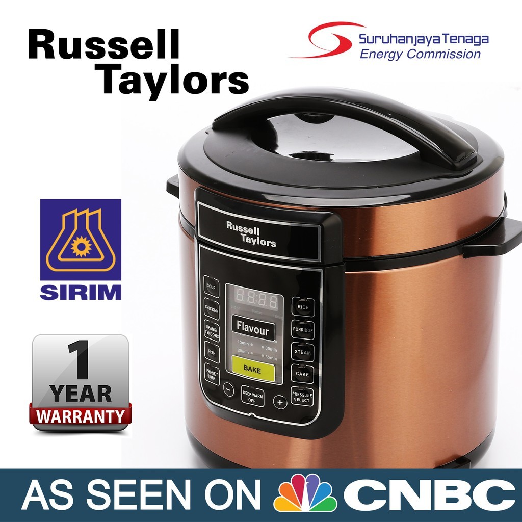 Russell Taylors 6L Pressure Cooker Stainless Steel Pot PC-60 - Rice Cooker pelbagai guna