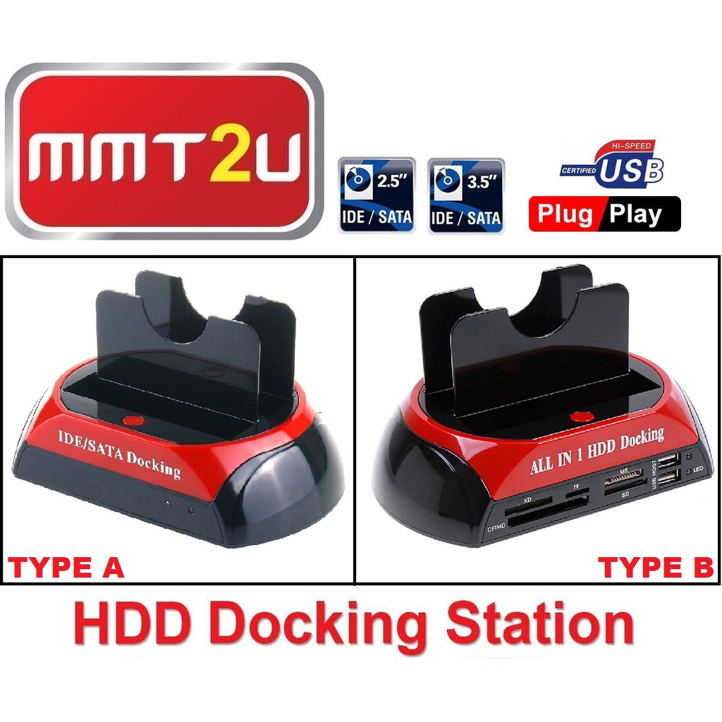 All In 1 High Speed Usb 2 0 Dual Slots Ide Sata Hdd Docking Station For 2 5 3 5 Hdd U2si Shopee Malaysia