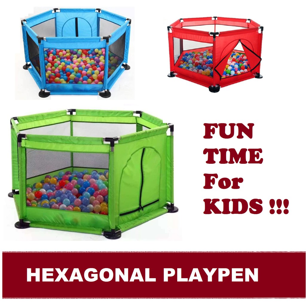 Baby Kid Playpen Safety Play Yard Hexagonal Shape Shopee Malaysia