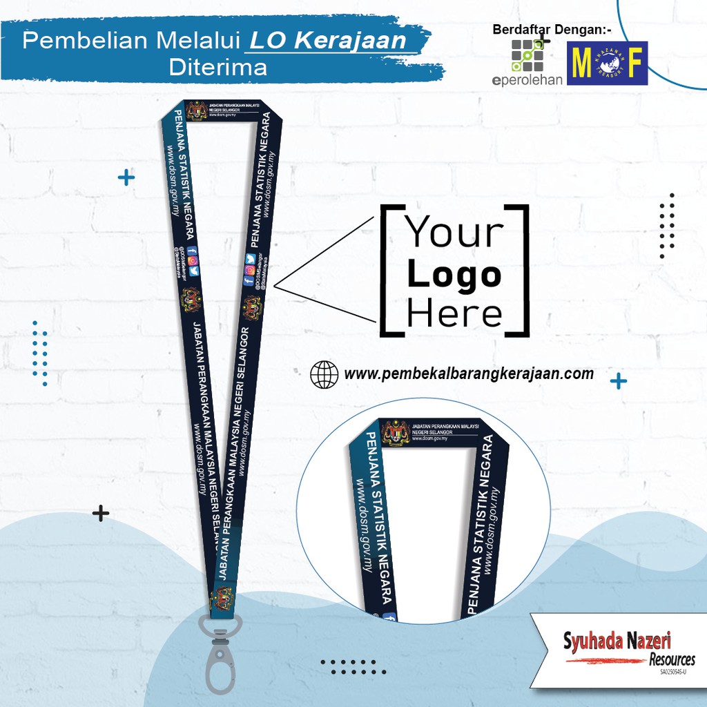 Custom Lanyard Jabatan Kerajaan Sekolah Shopee Malaysia