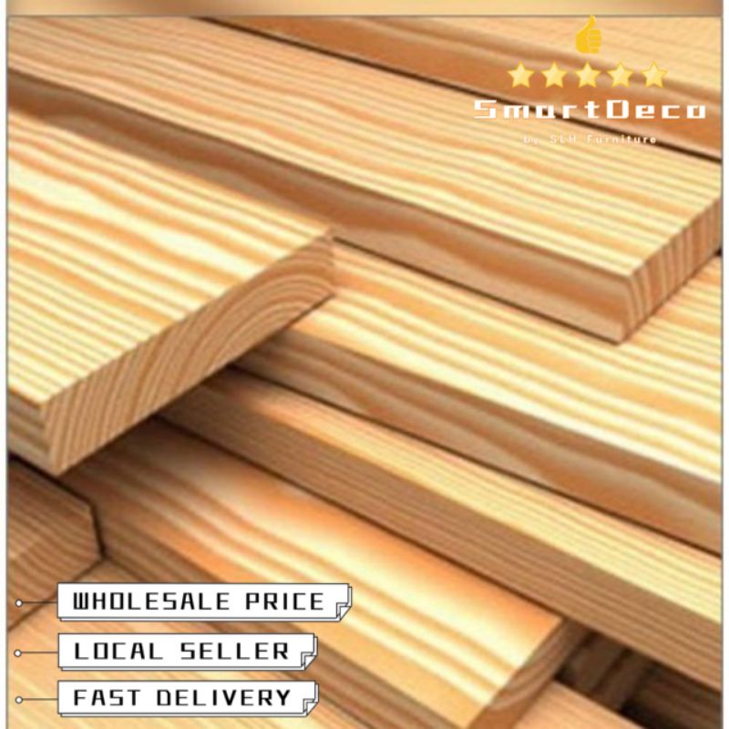 BEST PRICE12MM {RECYCLE} Pine Wood Panel Kayu Pallet Cantik Siap diketam sama Baru Nice Wood Stick Perabot Furniture