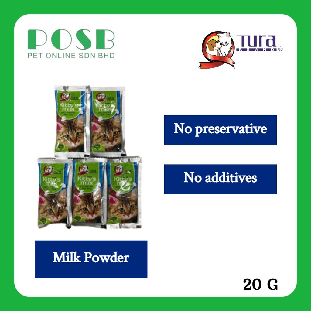 Tura Instant Kitty’s Milk Powder 20g / Cat Milk Powder / Susu Tepung Kucing 20g (20gx 1 pack