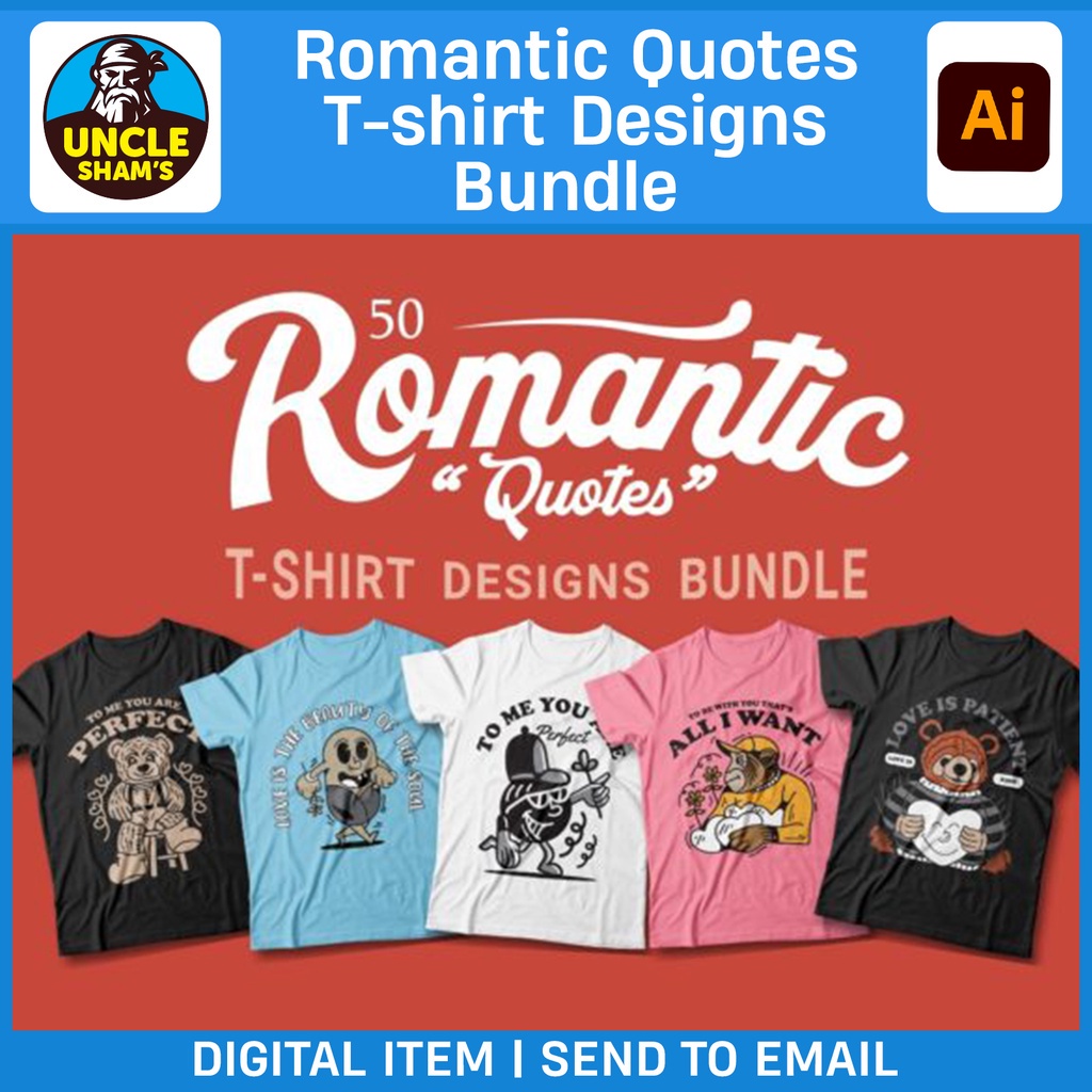 Romantic Quotes Tshirt Designs Bundle EPS & SVG formats Shopee