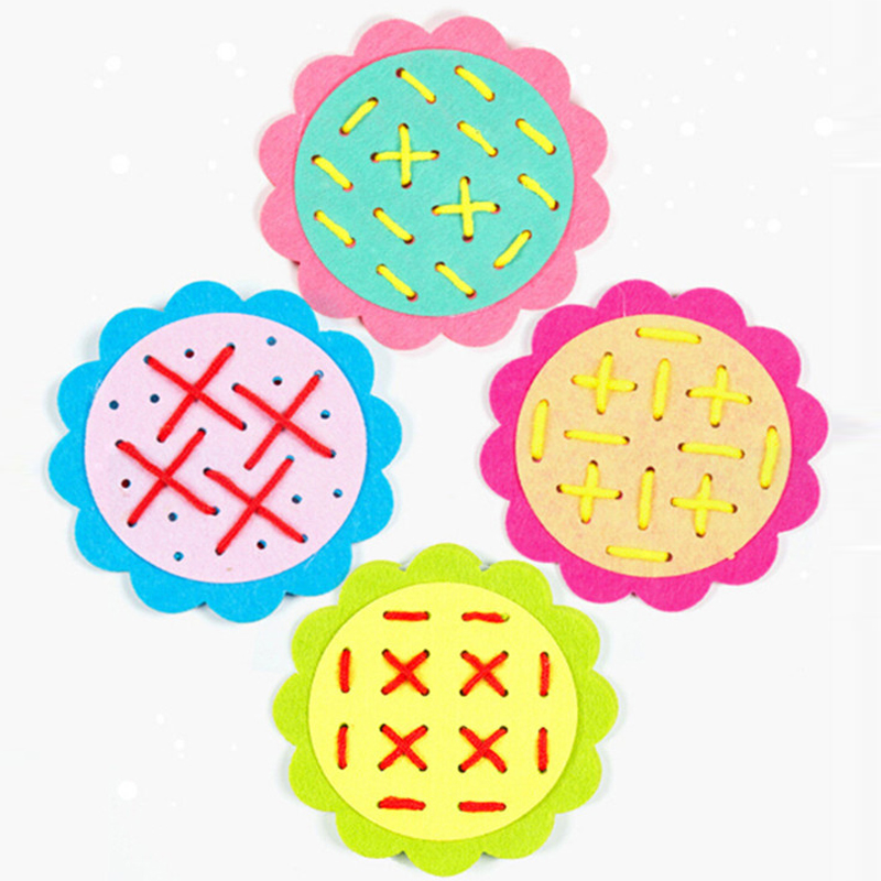 Purpose Must Sunflower Threading Toys Manual DIY Weave Cloth Montessori Materials Baby Early Learning Kindergarten Te... - Image 4