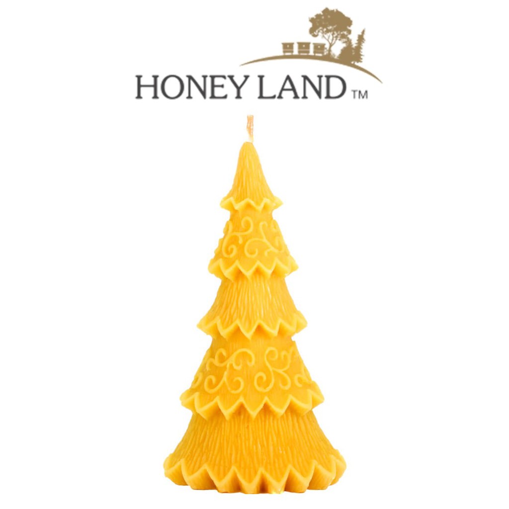 Honey Land Beeswax Christmas Tree Lace Candle (+/- 295g)