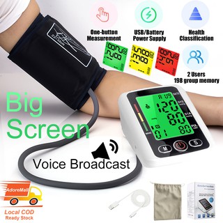 Blood Pressure Monitor Automatic Blood Pressure Sphygmomanometer Usb Charging Function BP Pulse Rate Detection Voice