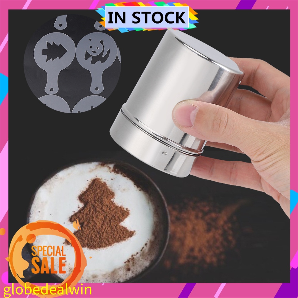 Stainless Steel Chocolate Shaker Cocoa Flour Coffee Sifter Art Stencil