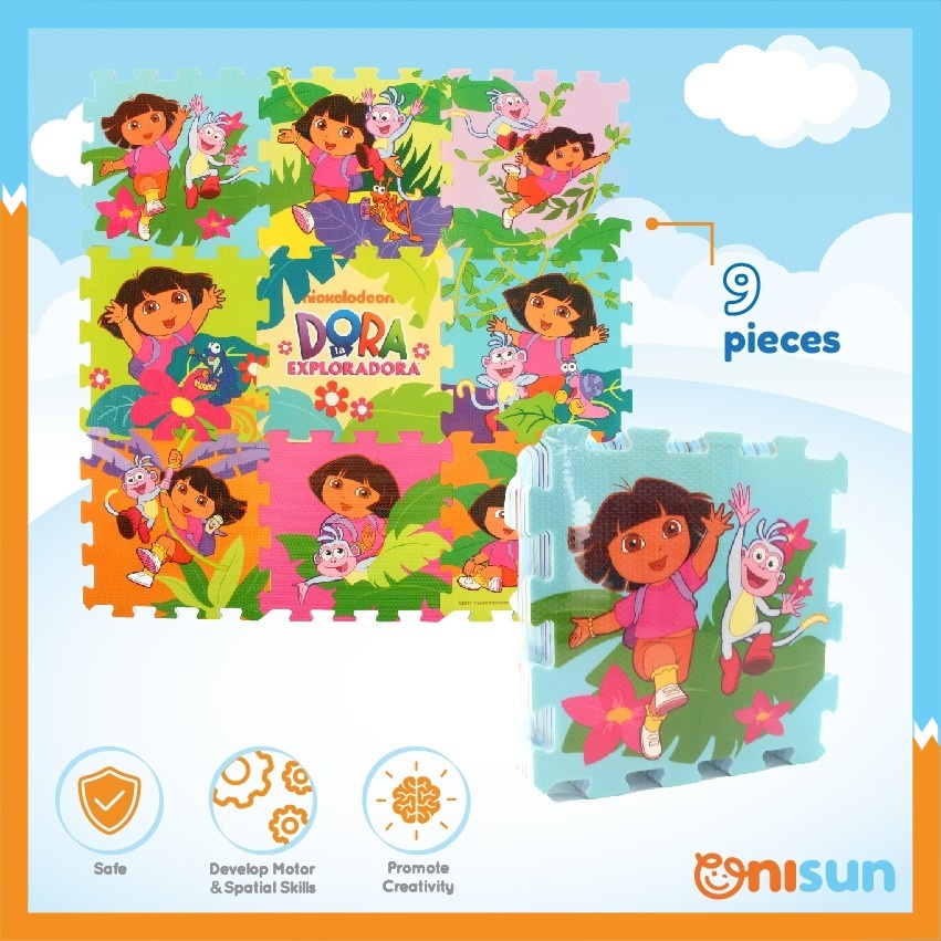 SUNTA Dora Cartoon Soft EVA Foam Puzzle Play Mat (Tikar Bayi)