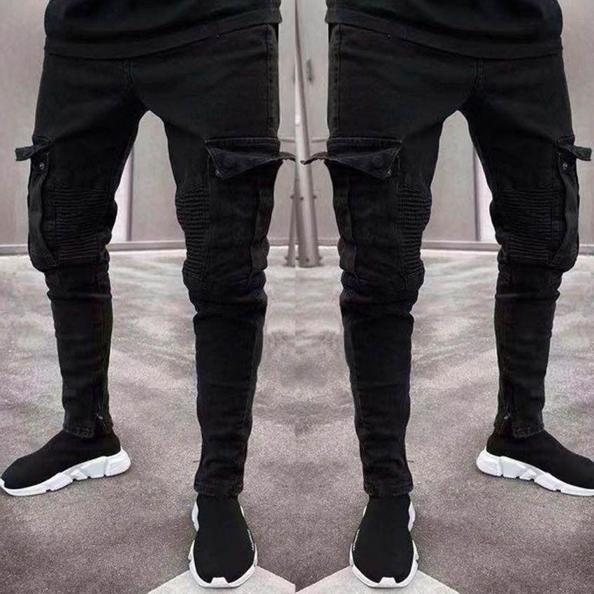 black tight cargo pants