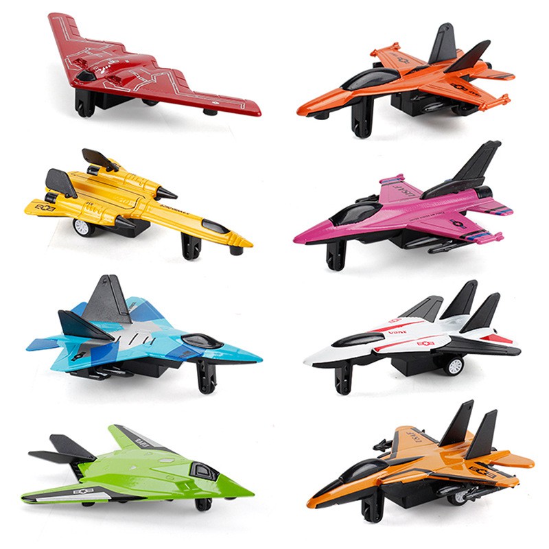 Military Airplane Fighter Model Kids Simulation Plane Pull Back ToIHH4 