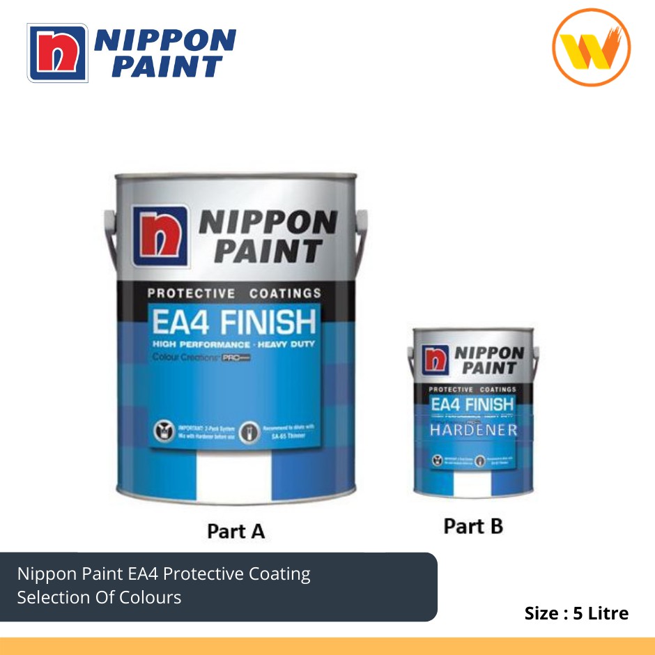 4L+1L NIPPON EA4 Finish Epoxy Paint (4L Epoxy Paint + 1L Hardener ...