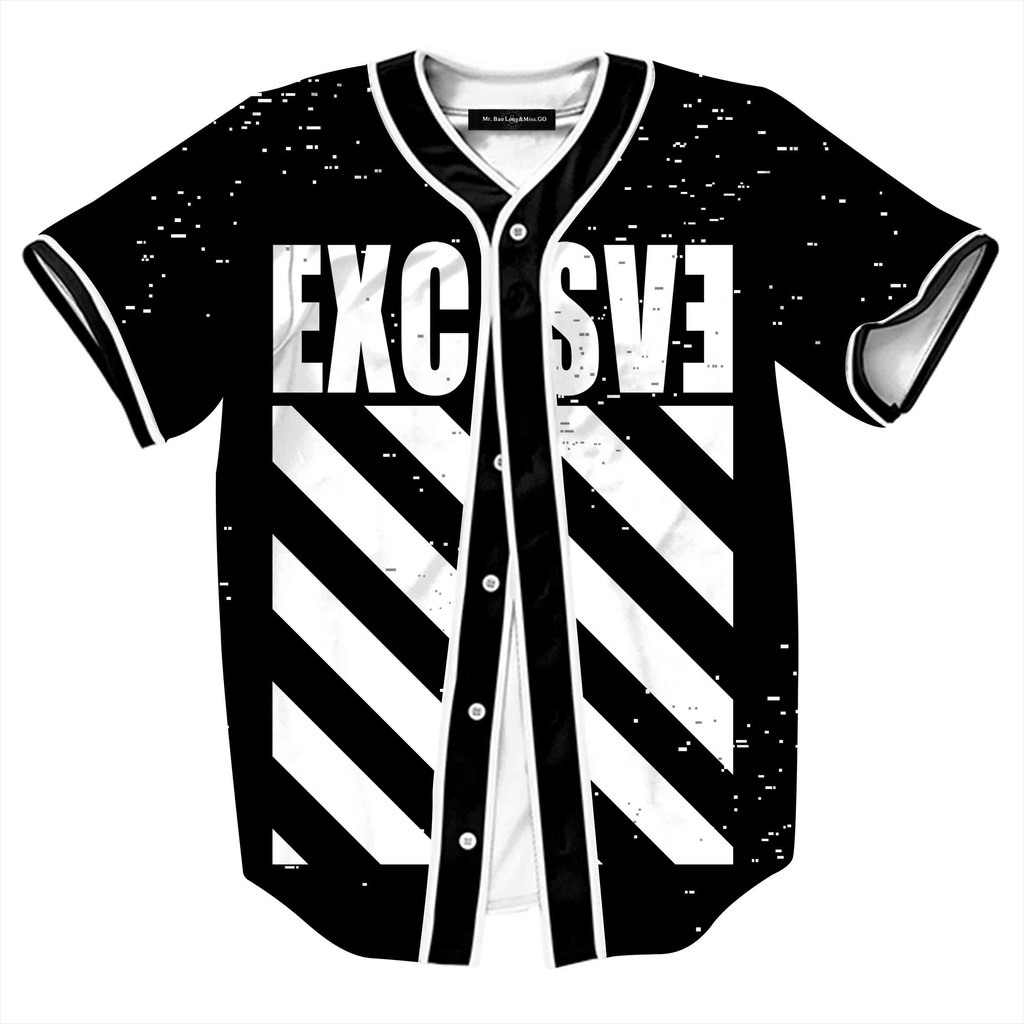 black and white striped baseball jersey