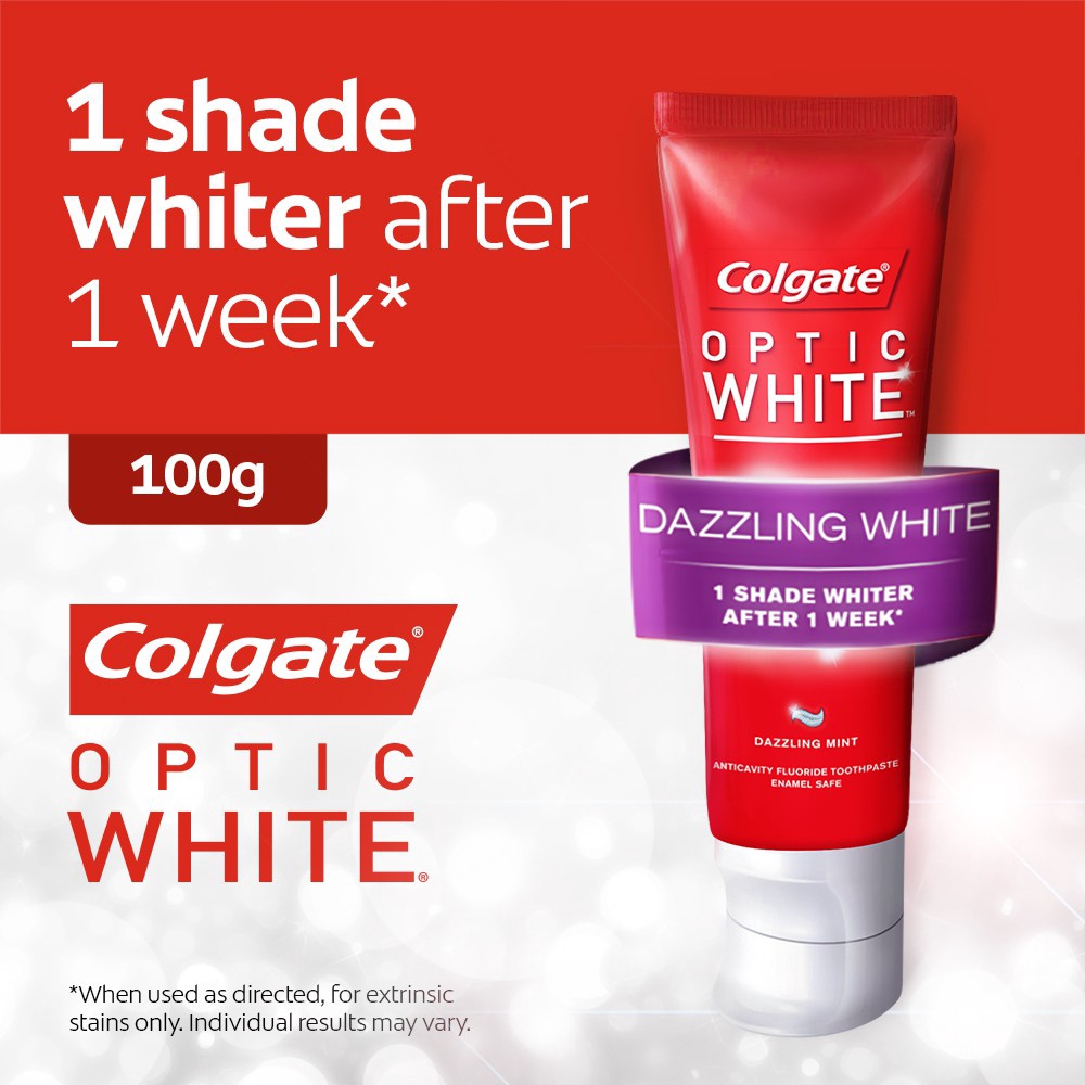 Colgate Optic White Dazzling White Whitening Toothpaste 100g (Ubat Gigi ...