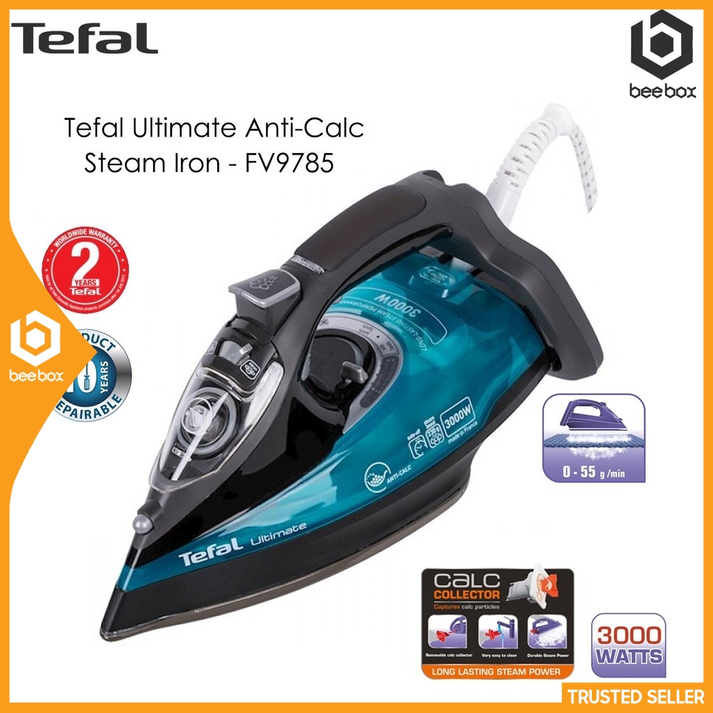 Tefal Ultimate Anti Calc Steam Iron (3000W) FV9785 Shopee Malaysia