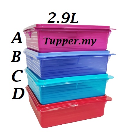 Buy 1pc Tupperware B2b Snack Stor 2 9l Multipurpose Food Keeper Red Purple Blue Seetracker Malaysia