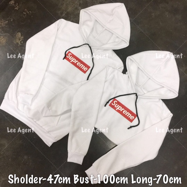 white supreme sweater