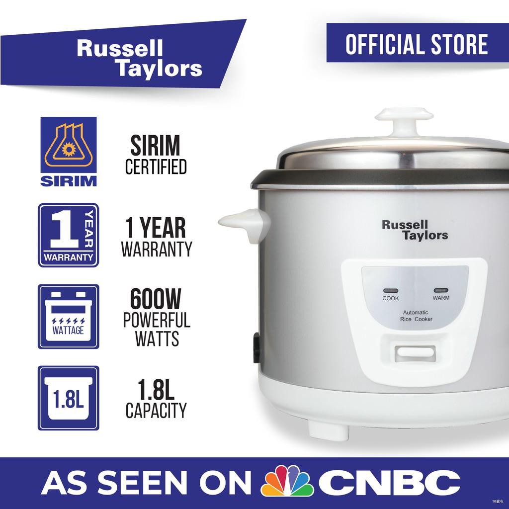 ❧Russell Taylors Conventional Rice Cooker Steam Rack Included (1.8L) ERC-18