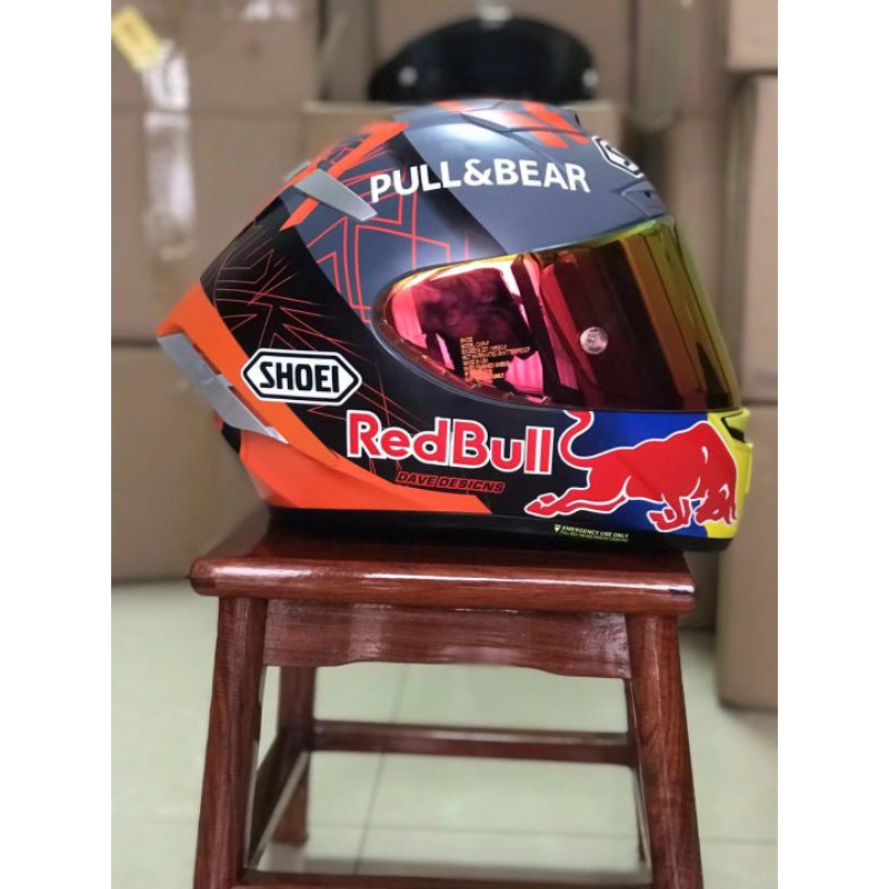 Free Visor Shoei X14 93 Grey Orange Ant Redbull Motorcycle Sport Riding Full Face Helmet Shopee Malaysia