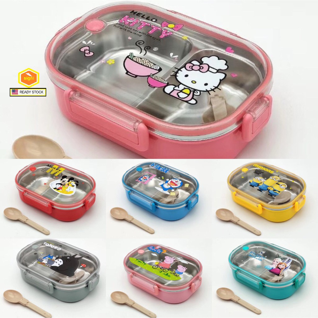 🌻 Local Stock 🌻 Cute Cartoon Stainless Steel Lunch Box Spoon Food Storage  School Jualan Murah Kid Baby Kitchen Toy | Shopee Malaysia