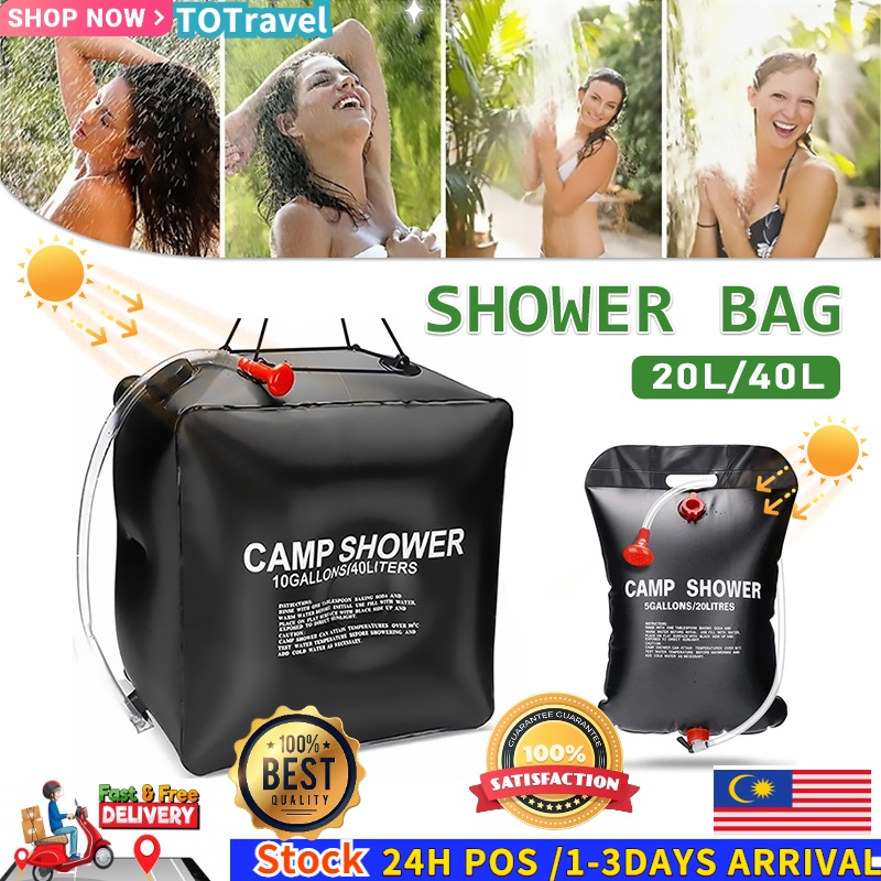 40L /20L Camping Water Bag Fordable Solar Energy Heated Camp PVC Shower Bag Water Storage Bag Outdoor Picnic Camping 淋浴袋