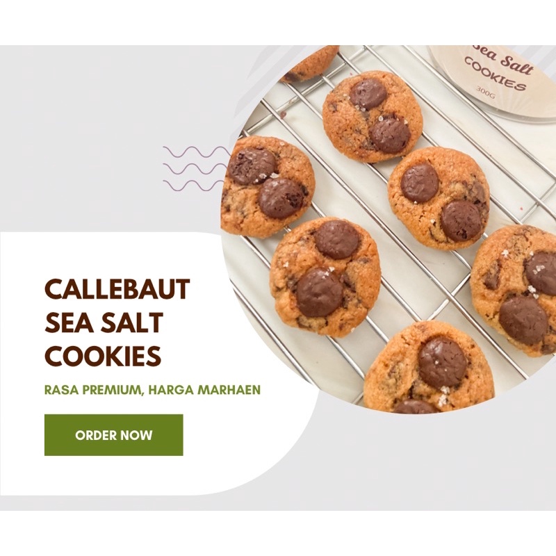 CALLEBAUT SEA SALT COOKIES CHOCOLATE CHIP KUDAP KUDAPAN BISKUT COKLAT CHIP COKLAT LELEH MELTED