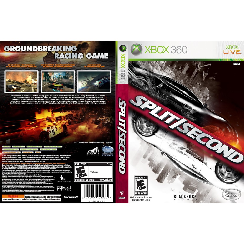 Xbox 360 Split Second Shopee Malaysia