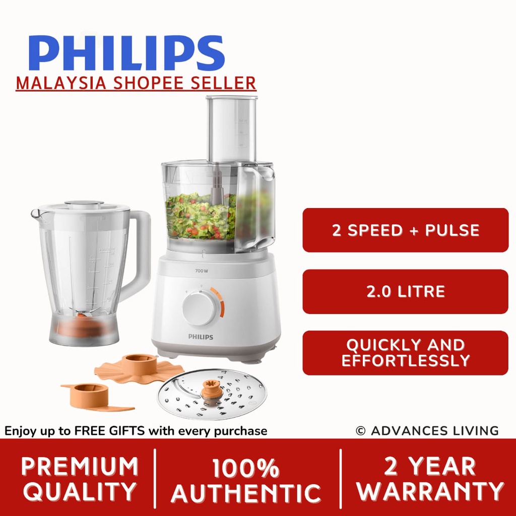Philips 700W Food Processor HR7320 (2.1L) (Successor Model for HR7759) Shopee Malaysia