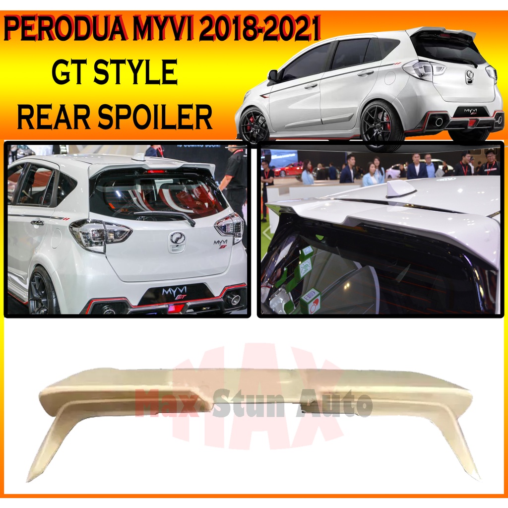PERODUA MYVI 20182021 NEW MYVI GT STYLE REAR ROOF SPOILER (GT) ABS SPOILER SKIRT LIP CAR