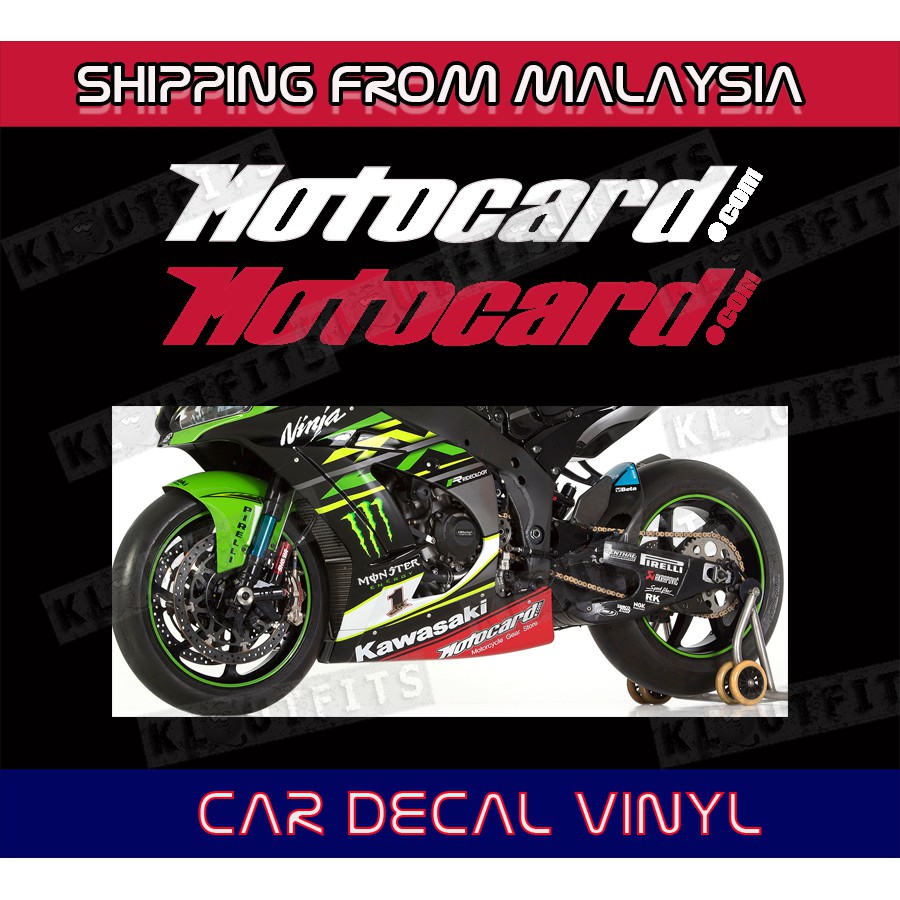 Motocard Kawasaki Ninja 300 250 Belly Pan Sponsor Stickers Zx10