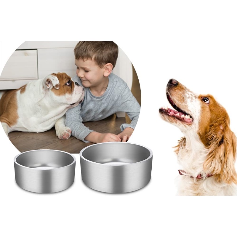 Anti Slip Pet Bowl for Medium Small Dogs Premium 304 Stainless Steel Dog Bowls Pet Feeder Cat Water Bowl Non Spill 