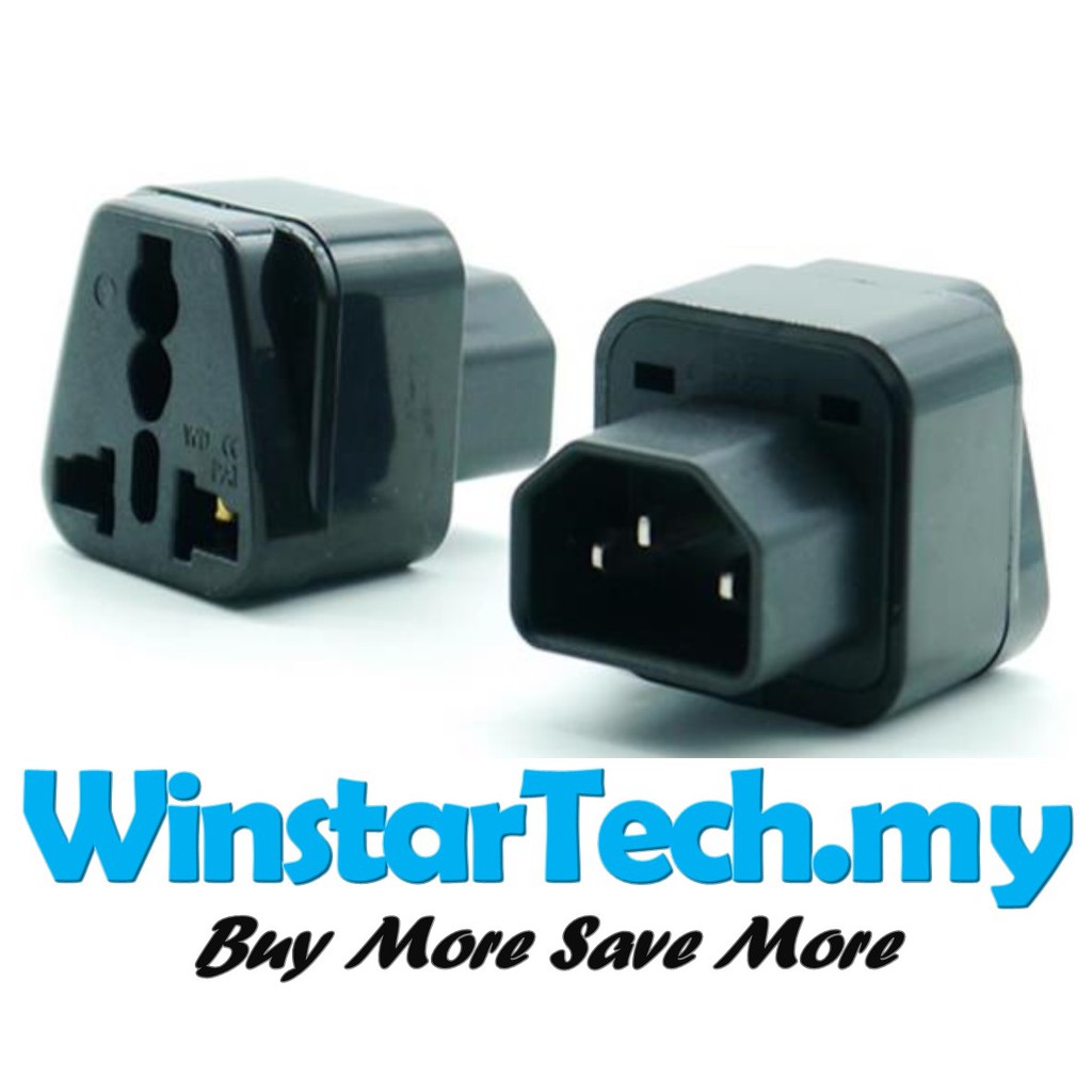 IEC C14 C13 Male to Universal UK US Socket PDU UPS Power Adapter