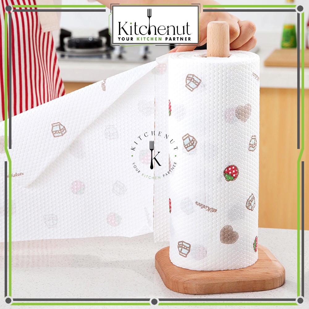 Kitchenut Countertop Wooden Kitchen Paper Towel Tissue Roll Stand
