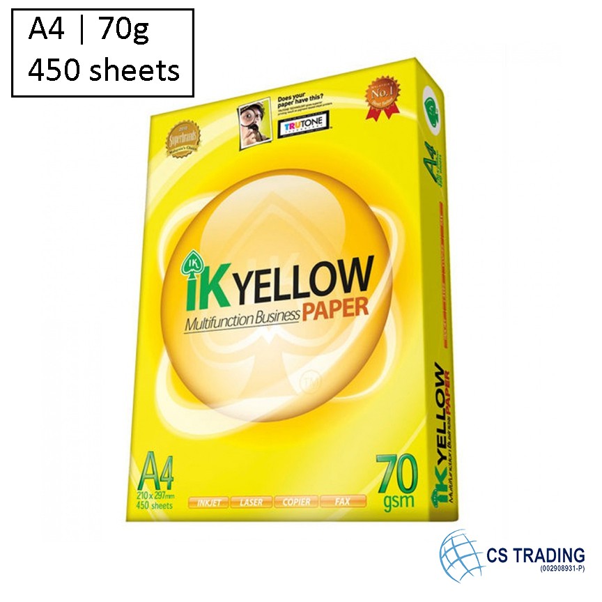 IK Yellow Paper A4 70 gsm 450 Sheets