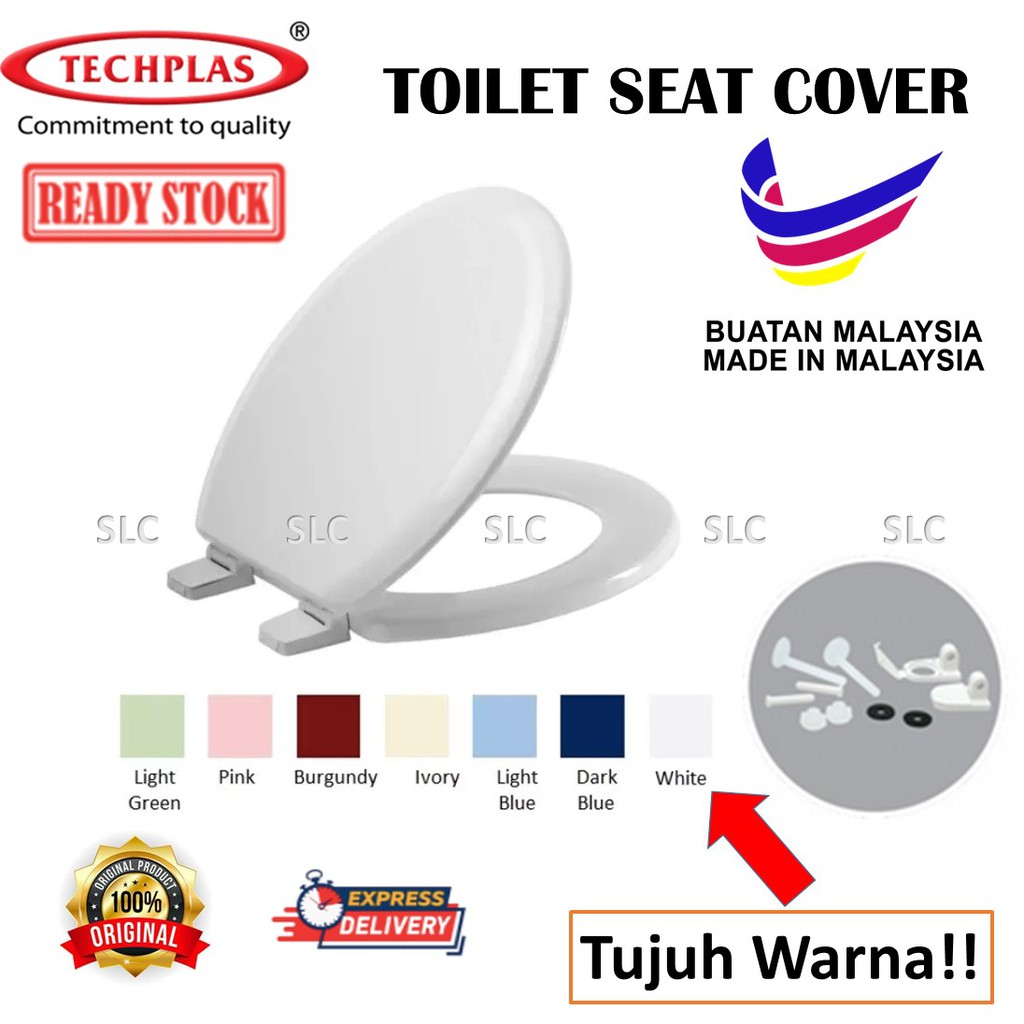 Techplas Toilet Bathroom Plastic Seat Cover / Plastik Penutup Jamban