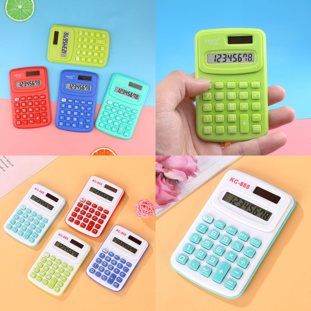 Mini Portable Calculator Candy Neon Colours | Kalkulator Mini KC-888 ...