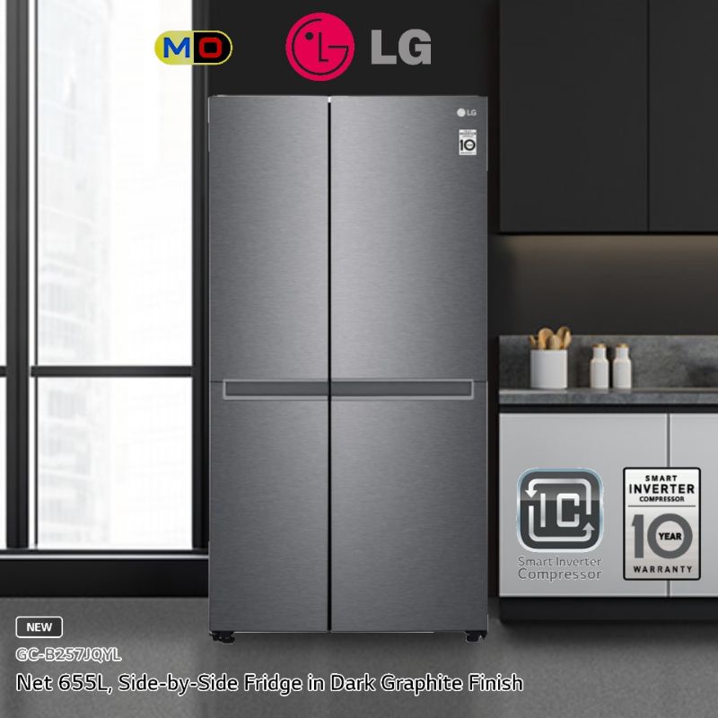 LG GCB257 Side by Side Fridge Refrigerator 655L Smart Inverter