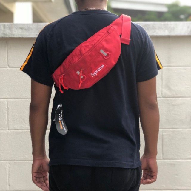 supreme waist bag ss19 on body