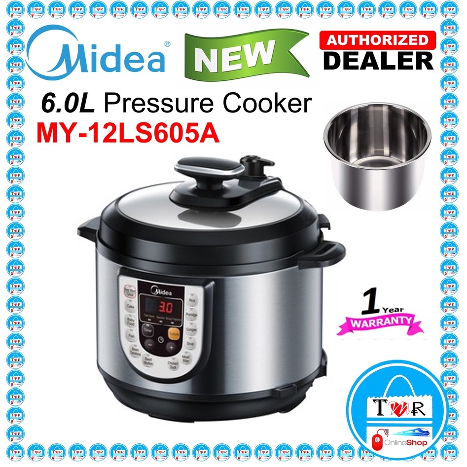 MIDEA MY-CH502A 5.0L Pressure Cooker with Dual Inner Pot / 6.0L MY-12LS605A S/Steel Pot Pressure Cooker