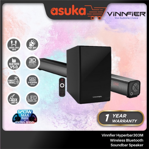 Vinnfier Hyperbar 303M Wireless Bluetooth Soundbar Speaker (1 yrs Limited Hardware Warranty)