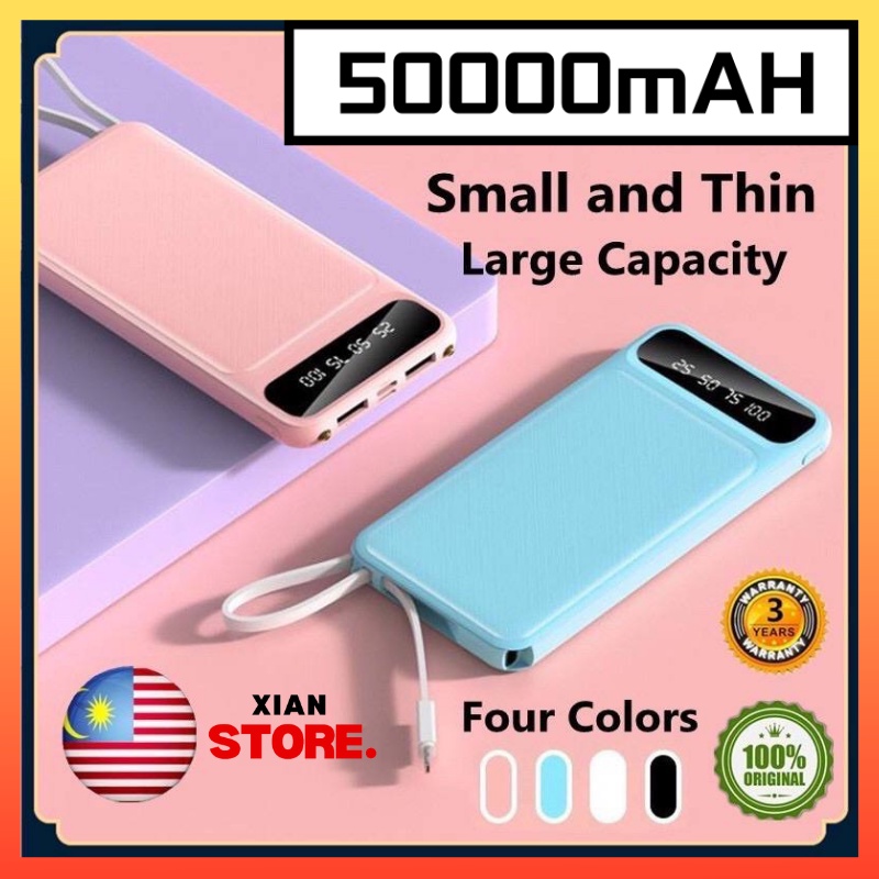 50000mah Power Bank Digital Display Screen Ultra Thin Powerbank With 