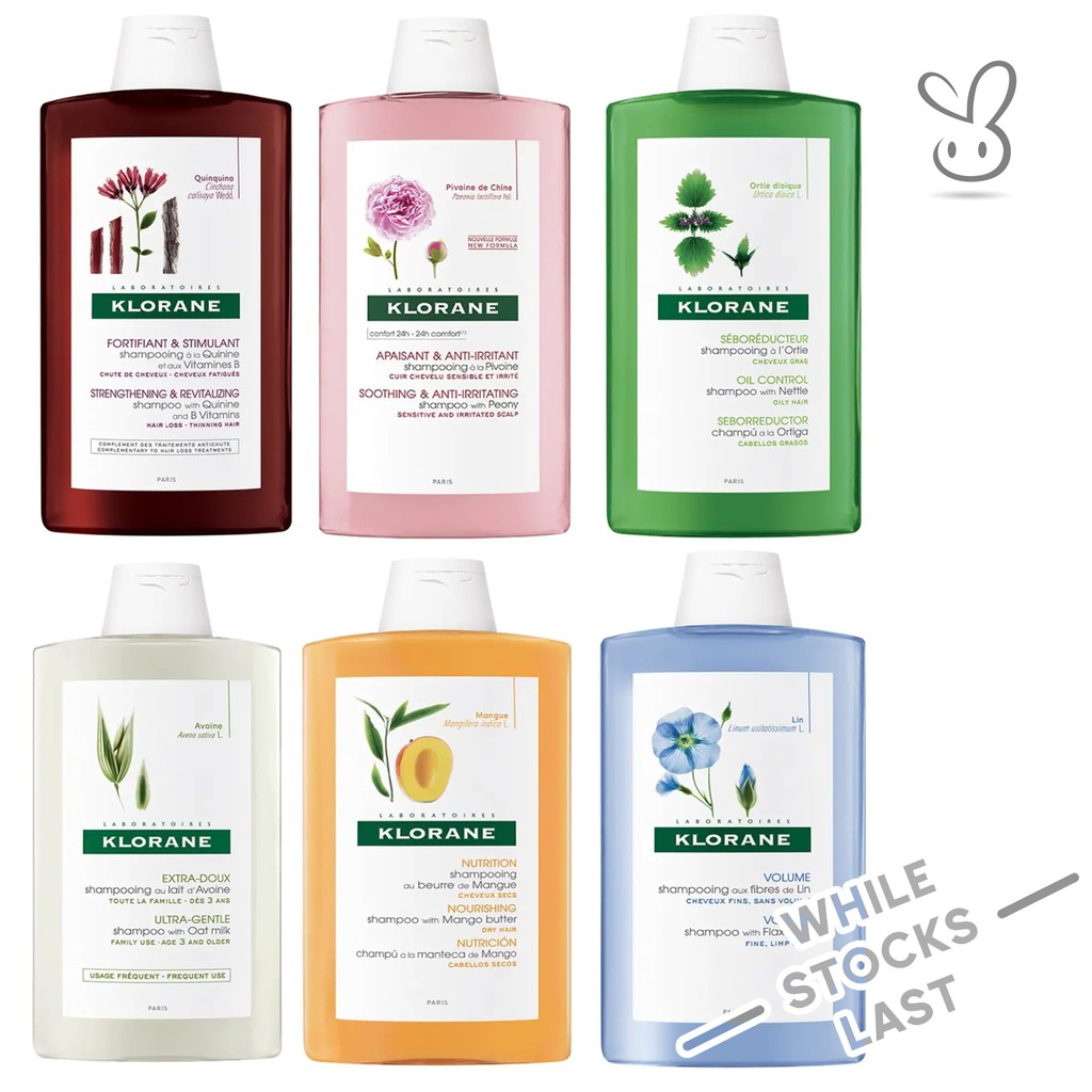 Klorane Shampoo Range 400ml Milk/Mango Butter/Flax Fiber/Nasturtium