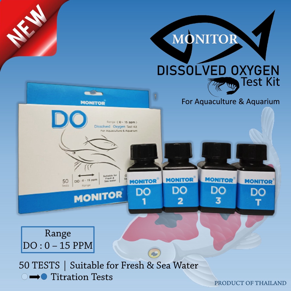 MONITOR Dissolved Oxy Test Kit for Aquaculture &Aquarium (50 Tests
