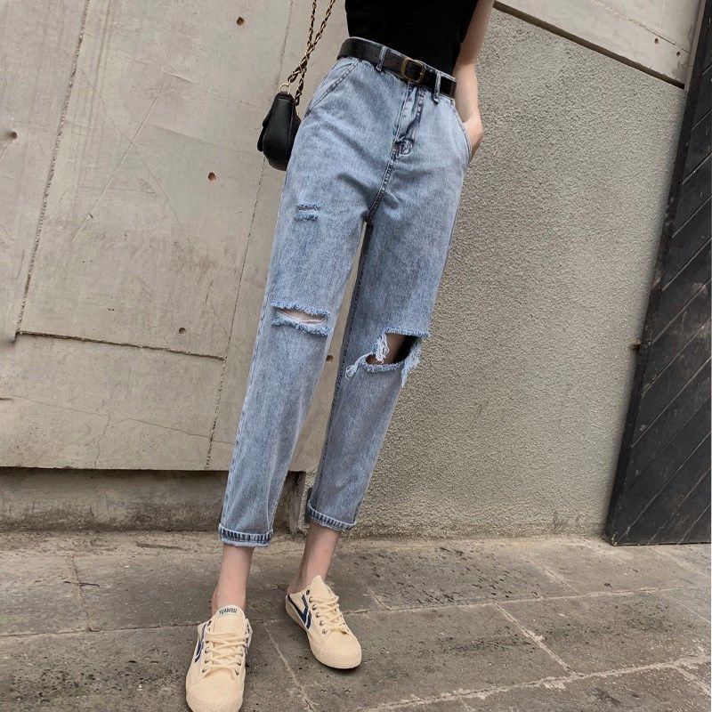 very ripped jeans women's