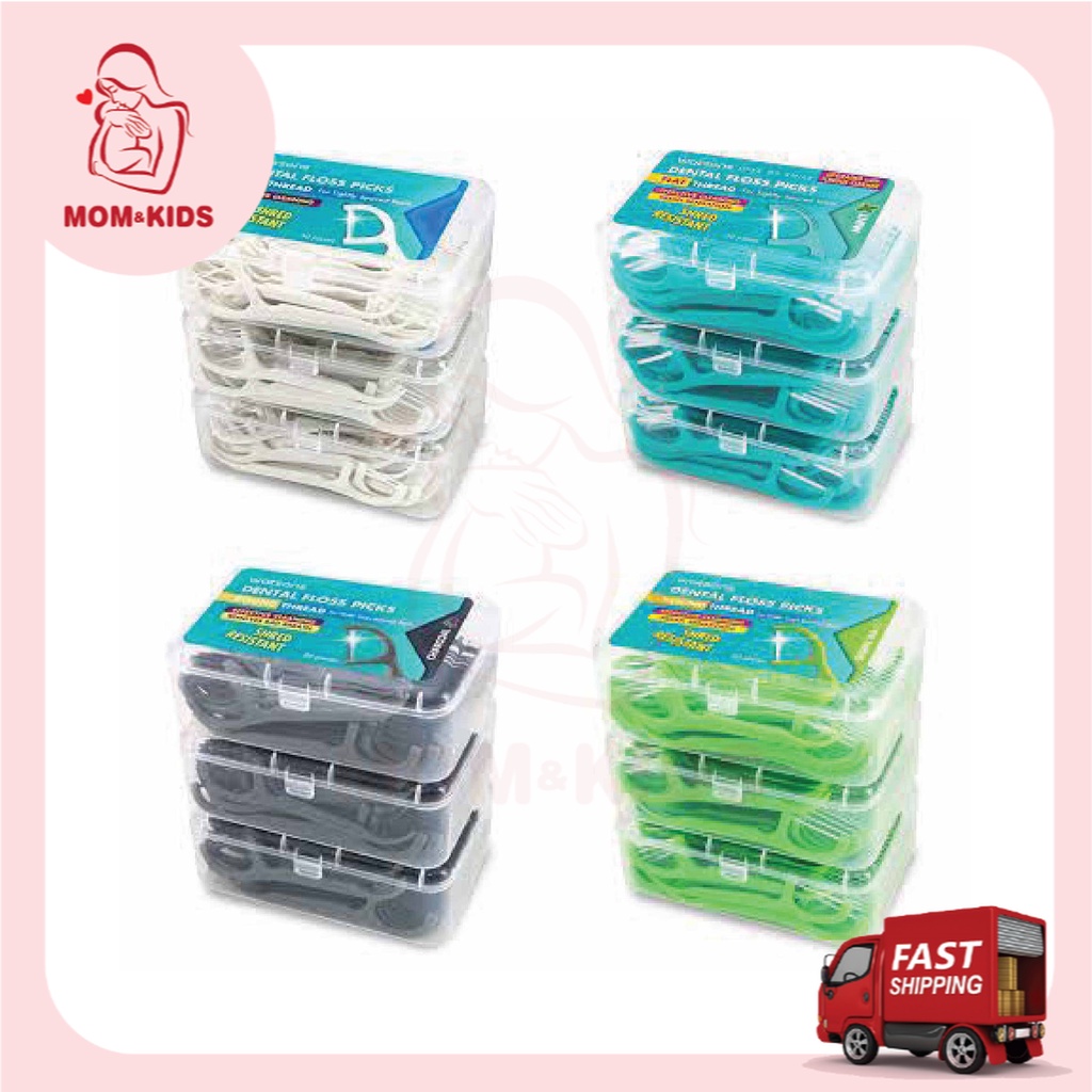 Watsons 50pcs Dental Floss Picks Flat Thread Round Shred Resistant