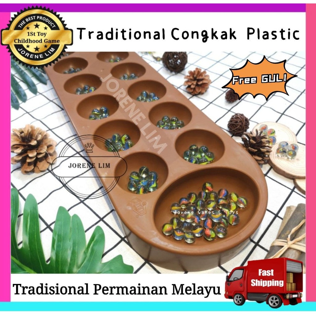 Buy Traditional Congkak Plastic FREE GULI permainan Melayu 