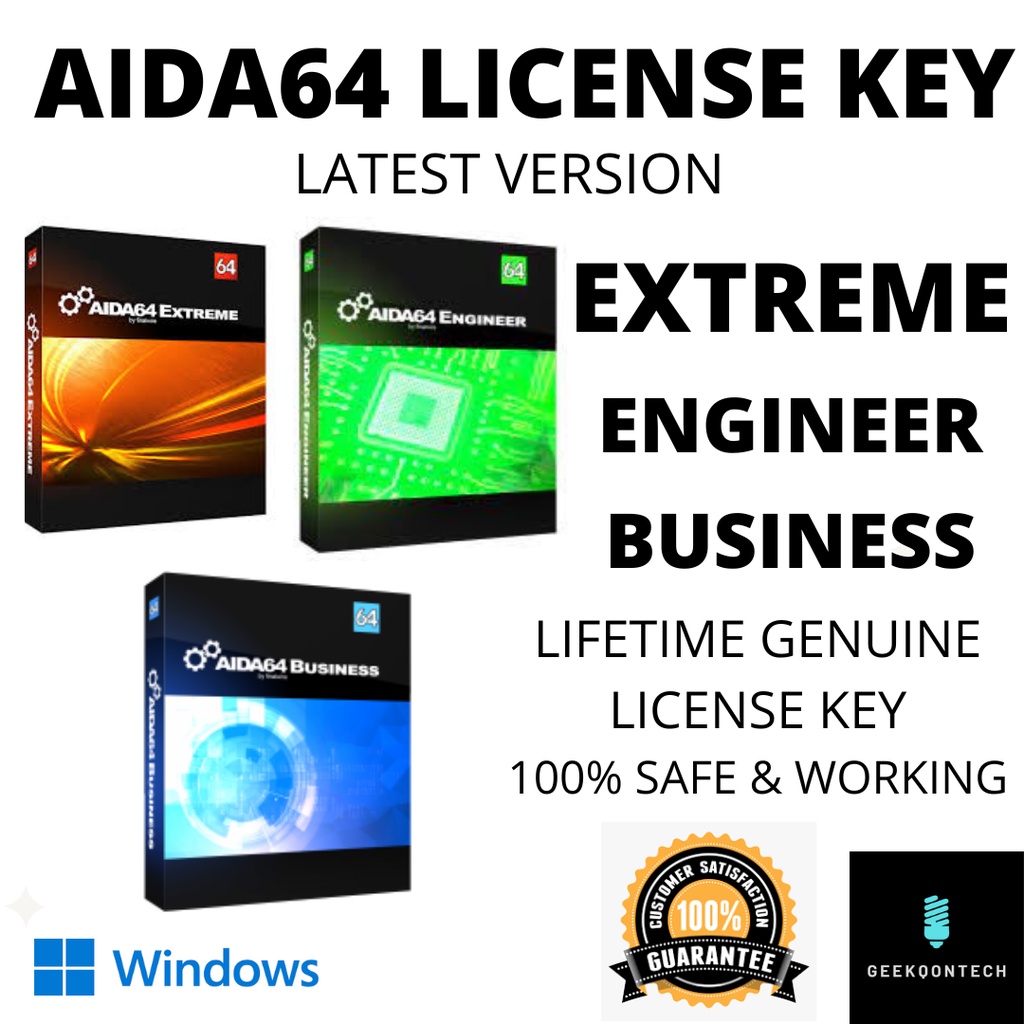 AIDA64 Extreme / Business / Engineer License Genuine For Windows 7/8/10